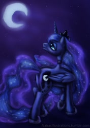 Size: 880x1240 | Tagged: safe, artist:naira, princess luna, alicorn, pony, female, horn, mare, moon, solo