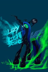 Size: 2400x3600 | Tagged: safe, artist:tofutiles, queen chrysalis, changeling, changeling queen, female, green eyes, horn, solo