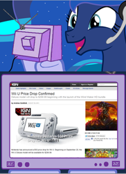 Size: 346x476 | Tagged: safe, princess luna, alicorn, pony, exploitable meme, gamer luna, meme, nintendo, obligatory pony, tv meme, wii u, wii u touchpad