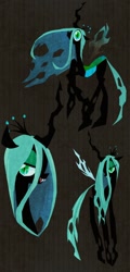 Size: 480x1000 | Tagged: safe, artist:miga, queen chrysalis, changeling, changeling queen, female, horn, pixiv, solo