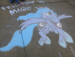 Size: 1280x960 | Tagged: source needed, safe, princess luna, alicorn, pony, chalk, photo, street art