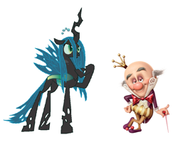 Size: 872x696 | Tagged: safe, queen chrysalis, changeling, changeling queen, comparison, king candy, wreck-it ralph