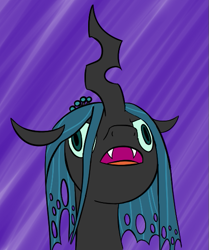 Size: 455x543 | Tagged: safe, queen chrysalis, changeling, changeling queen, derp, fanart, female, horn, my little face when