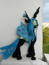 Size: 3240x4320 | Tagged: safe, artist:maijafeja, queen chrysalis, changeling, changeling queen, irl, needle felted, photo, plushie, solo