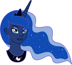 Size: 6939x6302 | Tagged: safe, artist:xfouxx, princess luna, human, absurd resolution, head, humanized, pony coloring, simple background, smiling, solo, transparent background, vector