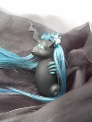Size: 3240x4320 | Tagged: safe, artist:tiellanicole, queen chrysalis, changeling, changeling queen, sea pony, g1, custom, g4 to g1, generation leap, irl, photo, solo, toy