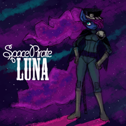 Size: 894x894 | Tagged: safe, artist:fauxsquared, princess luna, anthro, clothes, hat, luna-afterdark, pirate, solo, space pirate