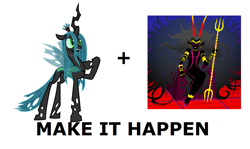 Size: 1337x796 | Tagged: safe, queen chrysalis, changeling, changeling queen, betty crocker, exploitable meme, her imperious condescension, homestuck, make it happen, meme, meta