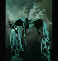 Size: 918x961 | Tagged: safe, artist:branka42, queen chrysalis, changeling, changeling queen, creepy, female