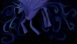 Size: 3452x2004 | Tagged: safe, artist:bruja1993, princess luna, alicorn, pony, female, horn, mare, simple background, solo