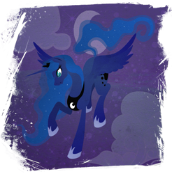 Size: 901x916 | Tagged: safe, artist:rariedash, princess luna, alicorn, pony, cutie mark, female, hooves, horn, lineless, mare, solo, spread wings, wings