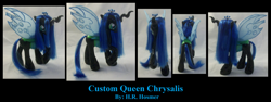 Size: 2916x1092 | Tagged: safe, artist:gryphyn-bloodheart, queen chrysalis, changeling, changeling queen, brushable, custom, irl, photo, solo, toy