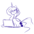 Size: 1152x1152 | Tagged: safe, artist:riskii, princess luna, alicorn, pony, computer, monochrome, solo