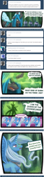 Size: 733x2928 | Tagged: safe, queen chrysalis, trixie, alicorn, changeling, changeling queen, pony, ask, askchrysalis, tumblr