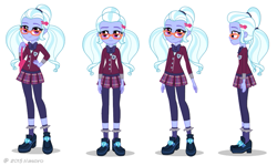 Size: 817x490 | Tagged: safe, sugarcoat, equestria girls, friendship games, clothes, crystal prep academy uniform, cute, looking at you, official, school uniform, smiling, solo, sugarcute