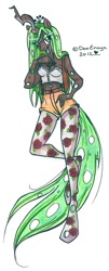 Size: 365x900 | Tagged: safe, artist:donenaya, queen chrysalis, anthro, changeling, changeling queen, clothes, female, horn