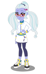 Size: 1500x2400 | Tagged: safe, artist:razethebeast, sugarcoat, equestria girls, friendship games, alternate costumes, clothes, cute, glasses, looking at you, request, shoes, simple background, skirt, smiling, sneakers, solo, transparent background, vector