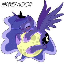 Size: 1000x1000 | Tagged: safe, artist:30clock, princess luna, alicorn, pony, blushing, cute, eyes closed, female, happy, harvest moon, lunabetes, mare, moon, open mouth, simple background, solo, tangible heavenly object, transparent background