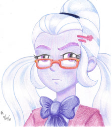 Size: 800x901 | Tagged: safe, artist:mayorlight, sugarcoat, equestria girls, friendship games, bust, colored pencil drawing, portrait, solo, traditional art