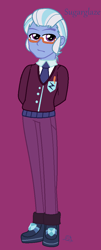 Size: 452x1122 | Tagged: safe, artist:emeraldponyartist, sugarcoat, sugarglaze, equestria girls, clothes, crystal prep academy uniform, equestria guys, male, rule 63, school uniform, solo