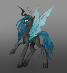 Size: 1042x1122 | Tagged: dead source, safe, artist:ouyrof, queen chrysalis, changeling, changeling queen, female, solo, transparent wings, wings