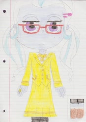 Size: 2176x3116 | Tagged: safe, artist:ariavampirerose7, sugarcoat, equestria girls, lidded eyes, looking at you, solo, traditional art