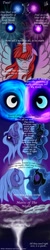 Size: 400x2000 | Tagged: safe, artist:bonaxor, nightmare moon, princess luna, oc, oc:dream, oc:fausticorn, alicorn, pony, comic:twin sisters, comic, creation, lauren faust