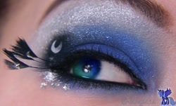 Size: 850x514 | Tagged: safe, artist:jangsara, princess luna, human, irl, irl human, makeup, photo