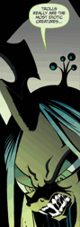 Size: 287x802 | Tagged: safe, artist:andypriceart, idw, queen chrysalis, changeling, changeling queen, the return of queen chrysalis, angry, fangs, narrowed eyes, official, truth