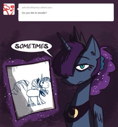 Size: 709x765 | Tagged: safe, artist:herny, princess luna, alicorn, pony, ask, doodle, luna-afterdark, solo, tumblr