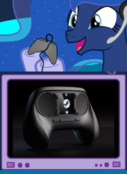 Size: 563x769 | Tagged: safe, princess luna, alicorn, pony, exploitable meme, gamer luna, meme, obligatory pony, steam, steam (software), tv meme, valve