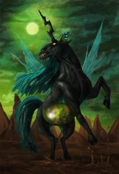 Size: 900x1313 | Tagged: safe, artist:fiszike, queen chrysalis, changeling, changeling queen, horse, hoers, nightmare fuel, realistic, transparent flesh