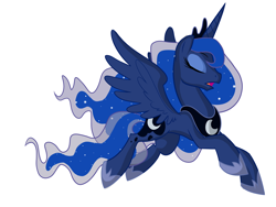 Size: 1024x768 | Tagged: safe, artist:fillyblue, princess luna, alicorn, pony, eyes closed, simple background, solo, white background