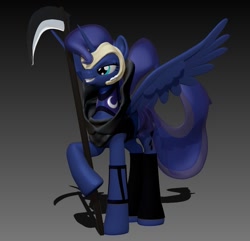 Size: 933x900 | Tagged: safe, artist:harikon, princess luna, alicorn, pony, 3d, clothes, costume, grim reaper, nightmare night, pixiv, solo