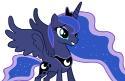 Size: 9188x6000 | Tagged: safe, artist:kiowa213, princess luna, alicorn, pony, absurd resolution, simple background, smiling, solo, transparent background, vector