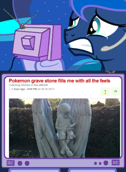 Size: 563x769 | Tagged: safe, princess luna, alicorn, pony, exploitable meme, gamer luna, grave, meme, obligatory pony, tv meme