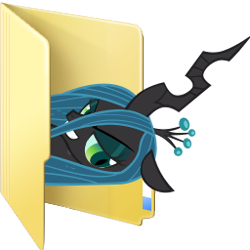 Size: 256x256 | Tagged: safe, artist:blues27xx, queen chrysalis, changeling, changeling queen, computer icon, female, folder, horn