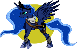 Size: 700x450 | Tagged: safe, artist:elisabethianna, princess luna, alicorn, pony, assassin, dagger, solo