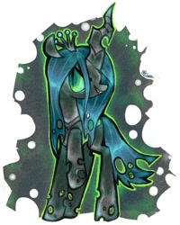 Size: 625x780 | Tagged: safe, artist:aerostatanomaly, queen chrysalis, changeling, changeling queen, female, lowres, solo