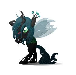 Size: 905x883 | Tagged: safe, artist:luga12345, queen chrysalis, changeling, changeling queen, nymph, cute, cutealis, solo, young