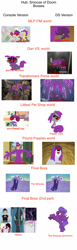 Size: 800x2593 | Tagged: safe, discord, king sombra, queen chrysalis, smooze, cat, changeling, changeling queen, dog, panda, pony, skunk, unicorn, g1, biskit twins, dan impostor, hub crossover, leonard mcleish, madame pickypuss, mr mumbles, neighsayers everywhere, nemesis, niblet, penny ling, pepper clark, smoozed, starscream, transformers, unicron