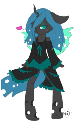 Size: 1024x1664 | Tagged: safe, artist:slightinsanity, queen chrysalis, anthro, changeling, changeling queen, unguligrade anthro, cute, cutealis, heart, simple background, solo, transparent background