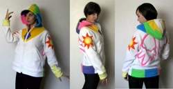 Size: 4248x2200 | Tagged: safe, artist:lisa-lou-who, princess celestia, human, clothes, craft, hoodie, irl, irl human, photo