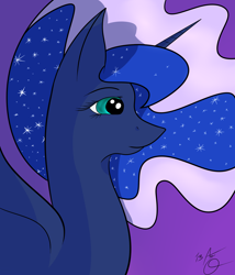 Size: 1800x2100 | Tagged: safe, artist:aeonocean, princess luna, alicorn, pony, female, horn, mare, simple background, solo