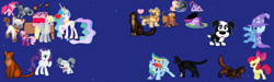 Size: 3472x1040 | Tagged: safe, apple bloom, cheerilee, derpy hooves, fluttershy, pinkie pie, princess celestia, rainbow dash, rarity, trixie, twilight sparkle, alicorn, earth pony, pegasus, pony, unicorn, 1000 hours in ms paint, bluestar, crack shipping, crossover, earth, female, firestar, magic, mare, ms paint, princess ava, rebound mcleish, redtail, scourge, strudel, tigerstar, zipper, zoe trent