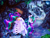 Size: 3000x2250 | Tagged: safe, artist:daffydream, princess celestia, alicorn, pony, moon, night, scenery, solo, waterfall