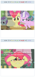 Size: 261x565 | Tagged: safe, apple bloom, diamond tiara, liza doolots, petunia, princess celestia, tootsie flute, alicorn, pony, call of the cutie, season 1, forum, homestar runner, meta, my little pony, reference, text