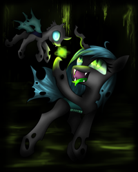 Size: 800x1000 | Tagged: safe, artist:kairaanix, queen chrysalis, changeling, changeling queen, nymph, cute, cutealis