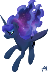 Size: 584x872 | Tagged: safe, artist:bananimationofficial, princess luna, alicorn, pony, heart, missing accessory, simple background, smiling, solo