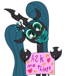 Size: 1280x1376 | Tagged: safe, artist:jay muniz, queen chrysalis, changeling, changeling queen, ask crinkle bottom chrysalis, ask, pacifier